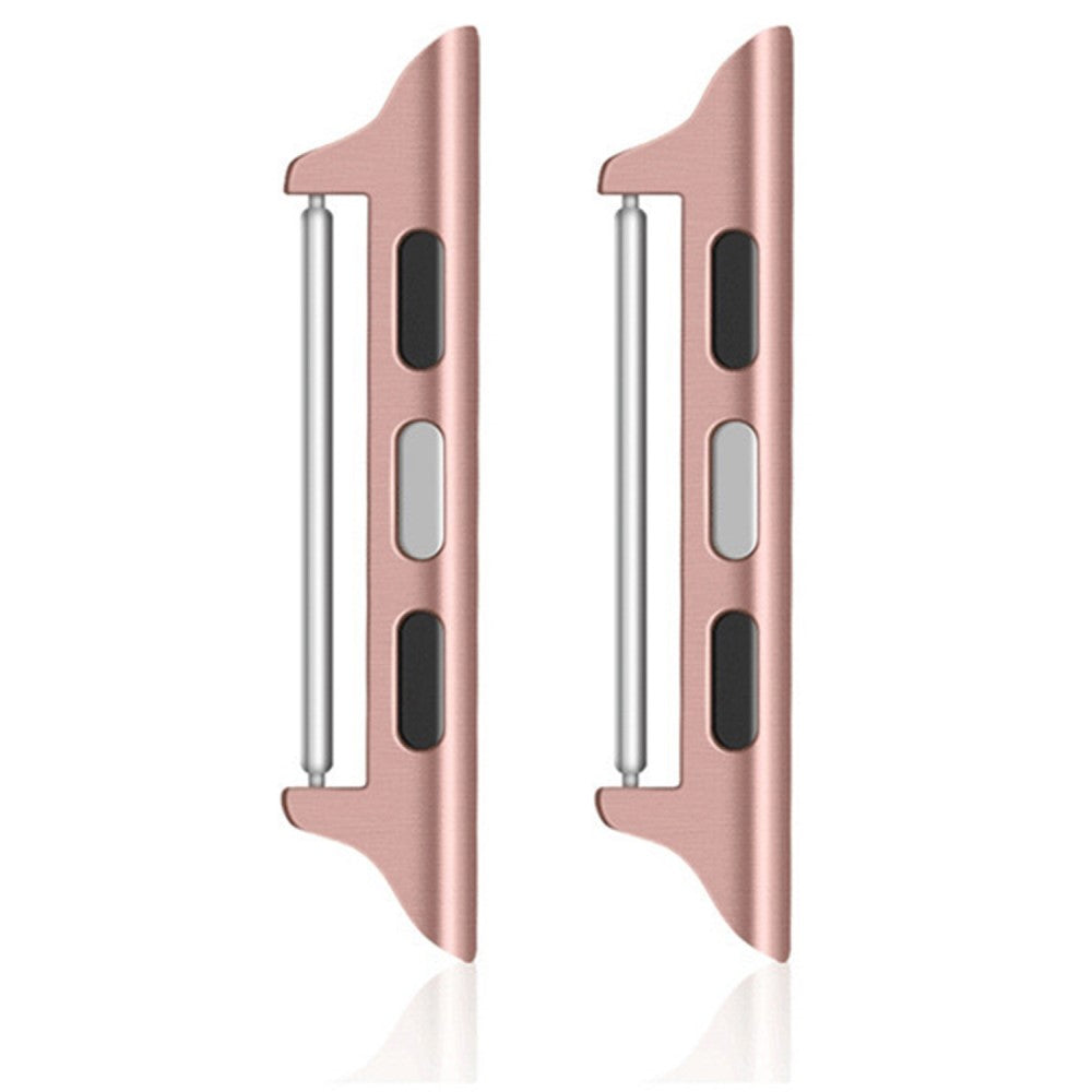 1 Pair Stainless Steel Adapter Apple Watch Series 41mm - 40mm - 38mm , 22mm Watch Strap Connector - Gold - Pink#serie_5