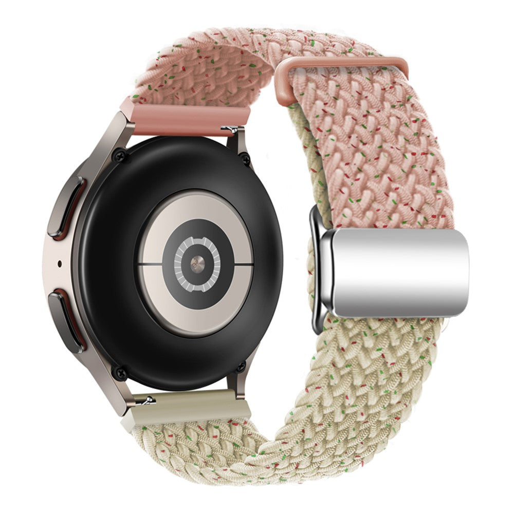 Universal 22mm Woven Watch Strap Silver Magnetic Buckle Replacement Wrist Band - Confetti Pink+Starlight#serie_14