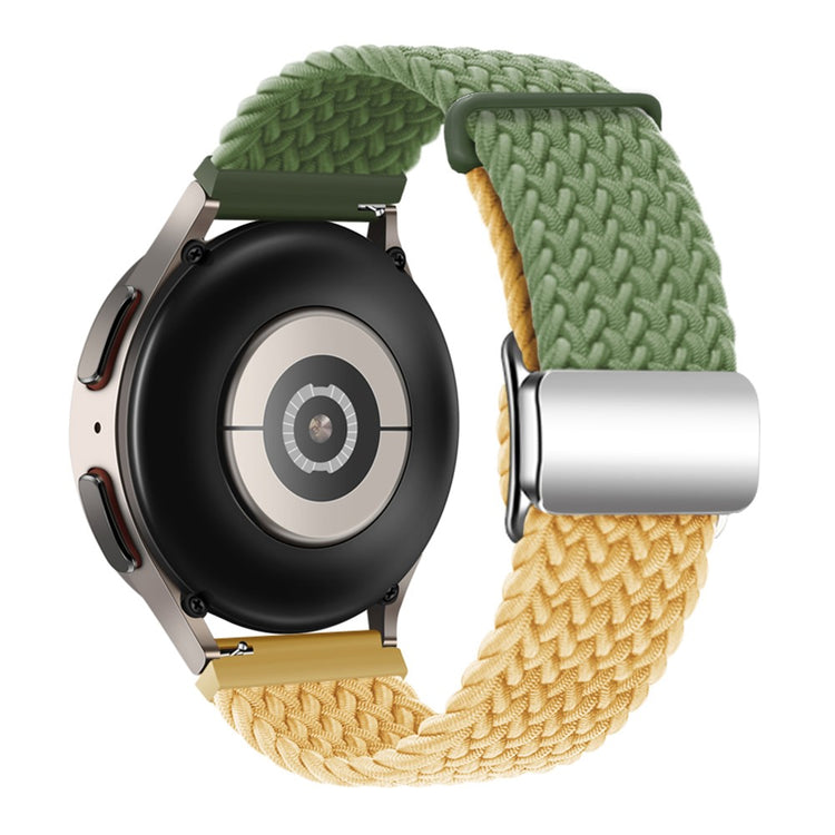 Huawei Watch GT 3 42mm / GT 3 Pro 43mm Universal 20mm Woven Strap Magnetic Silver Buckle Watch Band - Green+Yellow#serie_13