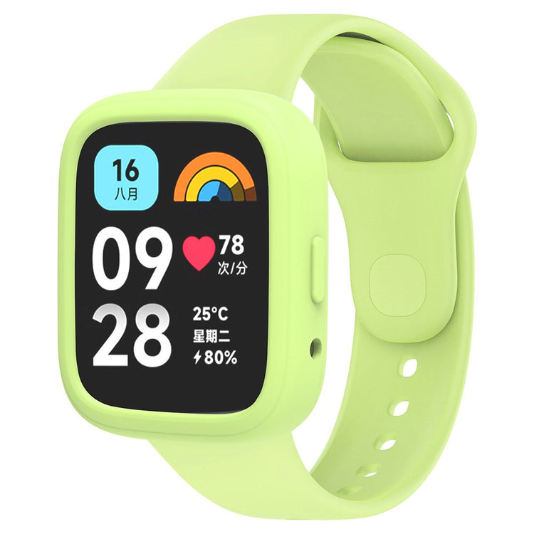 Xiaomi Redmi Watch 3 Active Silicone Strap Replacement Wrist Band with Watch Case - Lime#serie_8