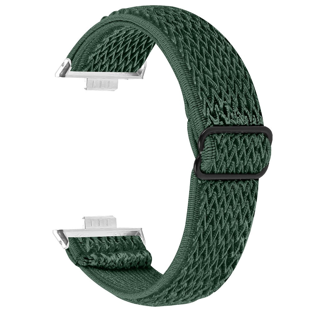 Huawei Watch Fit 3 Adjustable Nylon Watch Band Wave Design Elastic Wrist Strao - Military Green#serie_7