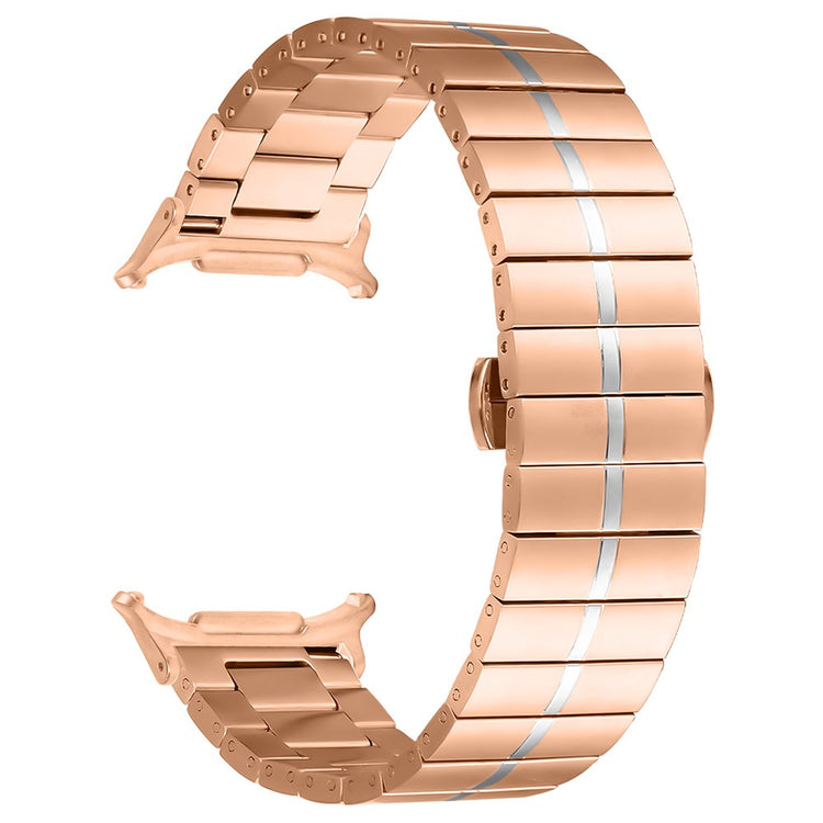 Samsung Galaxy Watch Ultra 47mm Stylish Stainless Steel Watch Band Replacement Wrist Strap - Rose Gold+Silver#serie_3