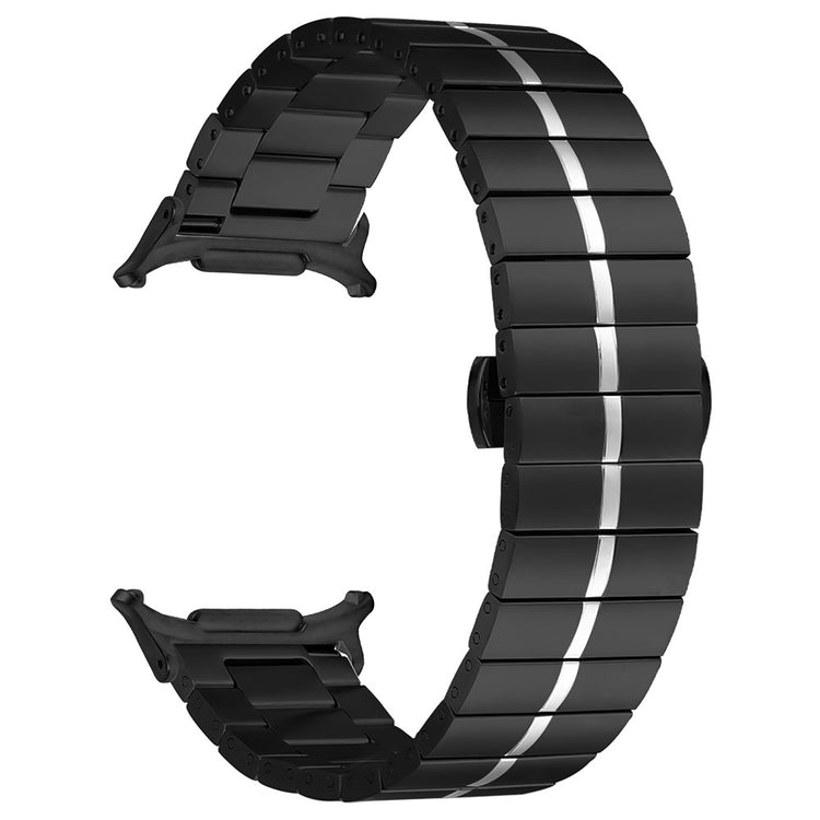Samsung Galaxy Watch Ultra 47mm Stylish Stainless Steel Watch Band Replacement Wrist Strap - Black+Silver#serie_4
