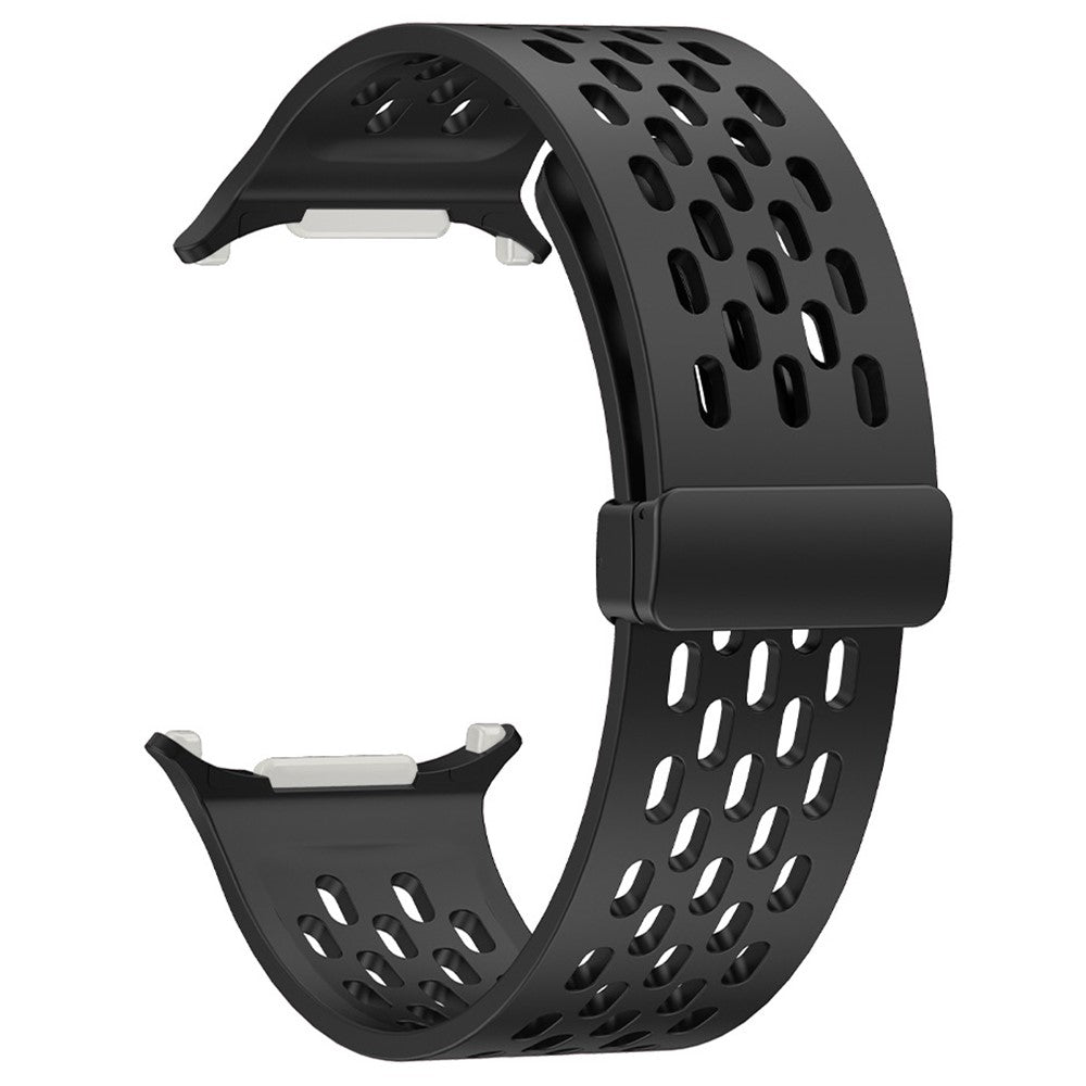 Samsung Galaxy Watch Ultra 47mm Silicone Watch Band Magnetic Folding Buckle Wrist Strap - Black#serie_1