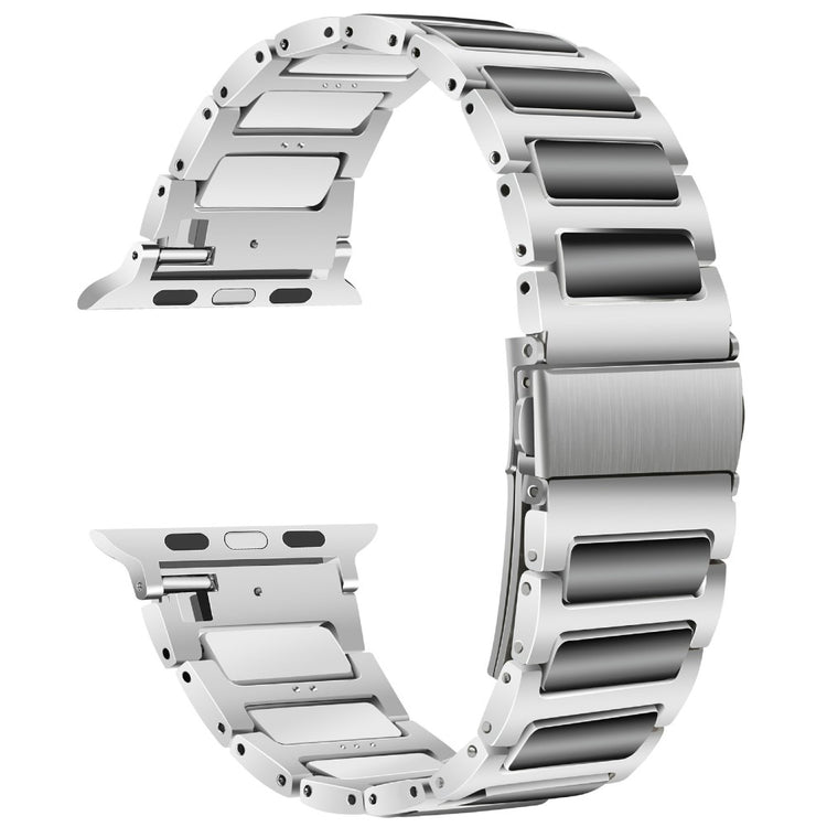 KALEBOL Apple Watch Series 49mm - 45mm - 44mm - 42mm Watch Strap Zinc Alloy - Silver+Black#serie_5