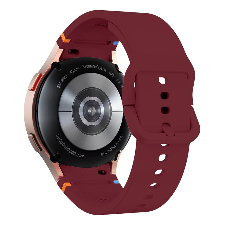 Samsung Galaxy Watch 20mm Stitching Line Decor Watch Band Replacement Silicone Strap - Wine Red#serie_7