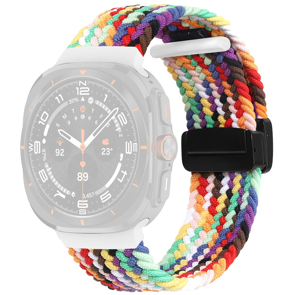 Samsung Galaxy Watch Ultra 47mm Braided Wrist Band Magnetic Folding Buckle Watch Strap - Rainbow#serie_1