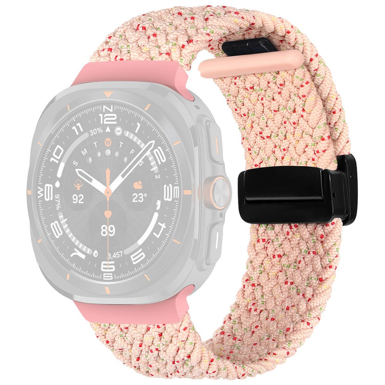 Samsung Galaxy Watch Ultra 47mm Braided Wrist Band Magnetic Folding Buckle Watch Strap - Starlight Pink#serie_11