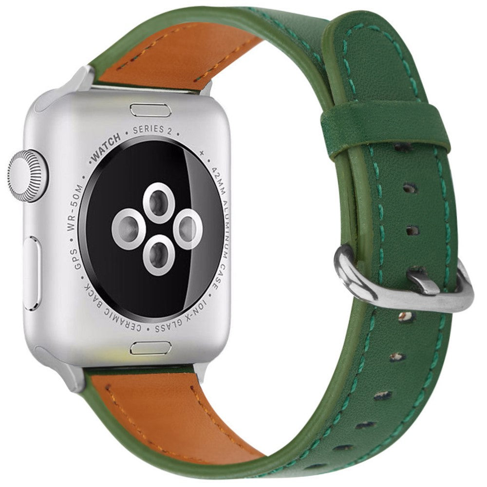 Apple Watch Series 41mm - 40mm - 38mm Genuine Cow Leather Strap - Green#serie_2