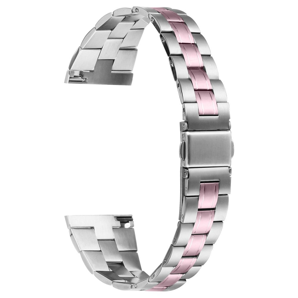 Fitbit Versa Lite / Versa 2 / Versa Watch Strap Stainless Steel Three-Beads Wrist Band - Silver+Rose Pink#serie_4