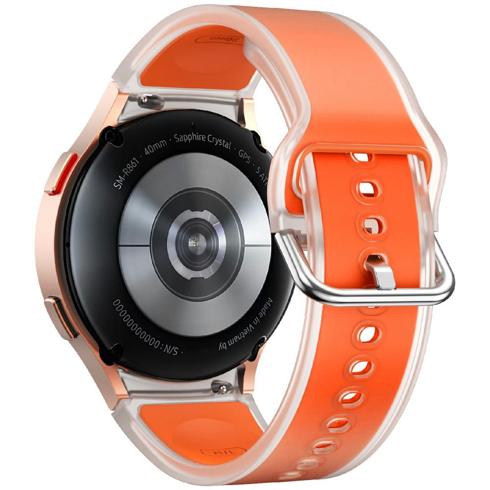 KALEBOL Samsung Galaxy Watch7 44mm 40mm / Watch FE 40mm Silicone Watch Band Glacier Translucent Strap - Translucent Orange#serie_3