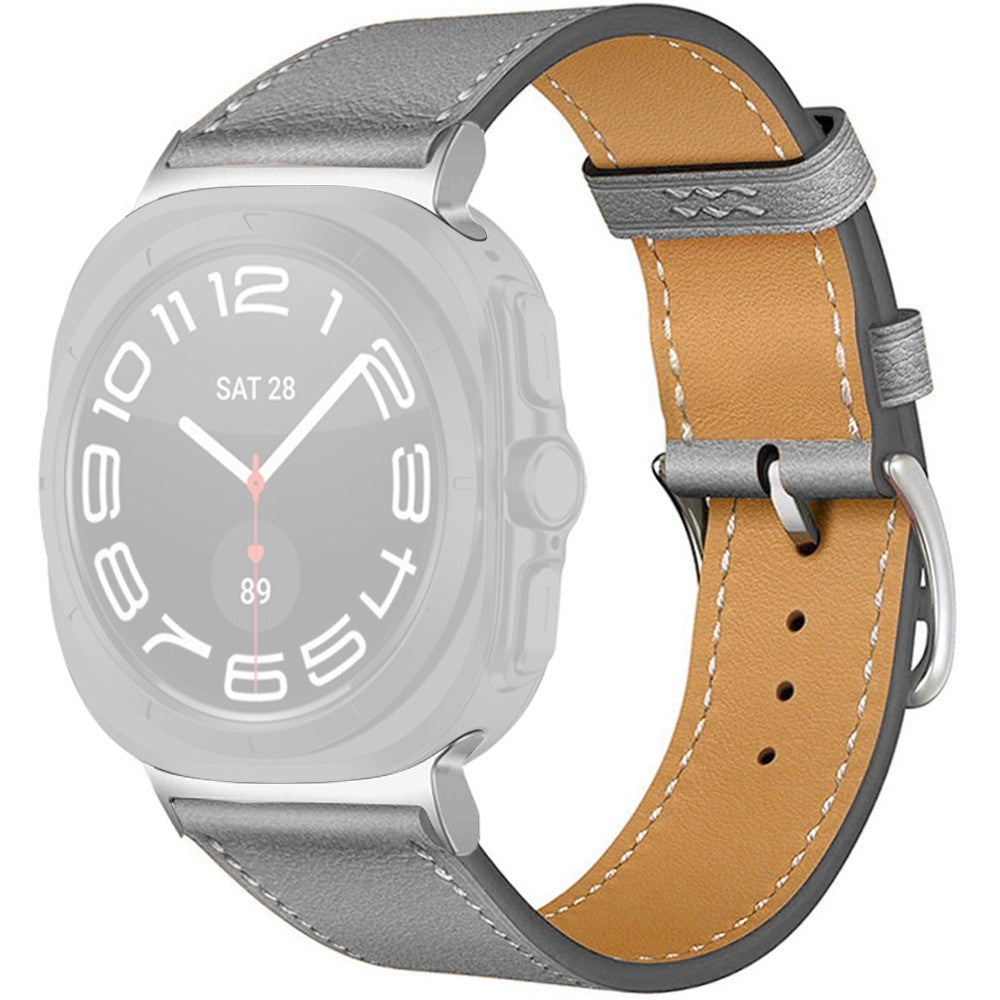 Watch Strap Samsung Galaxy Watch Ultra 47mm Genuine Cow Leather Wrist Band - Grey#serie_7