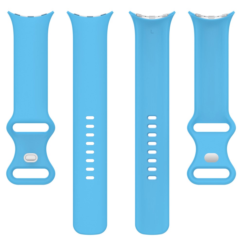 Google Pixel Watch 3 45mm Replacement Strap 8 Shape Silicone Watch Band with Silver Buckle, Size S - Sky Blue#serie_9