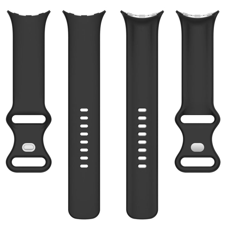 Google Pixel Watch 3 45mm Replacement Strap 8 Shape Silicone Watch Band with Silver Buckle, Size L - Black#serie_1