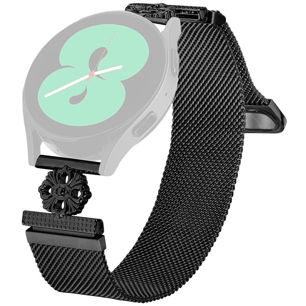 Garmin Fenix 6S Pro Milanese Band Flower Stainless Steel Magnetic Mesh Watch Strap - Black#serie_1