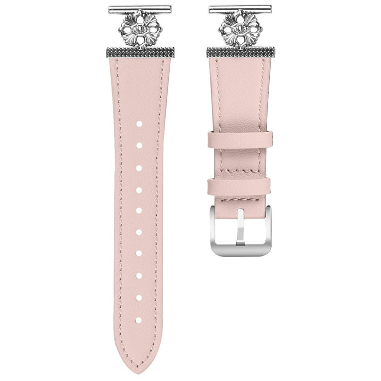 Huami Amazfit Pop Pro Watch Band Genuine Cow Leather Flower Decor Adjustable Strap - Pink#serie_3