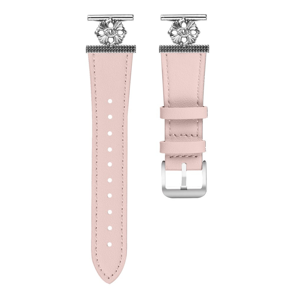 Garmin Instinct 2S Watch Band Genuine Cow Leather Flower Decor Adjustable Strap - Pink#serie_3