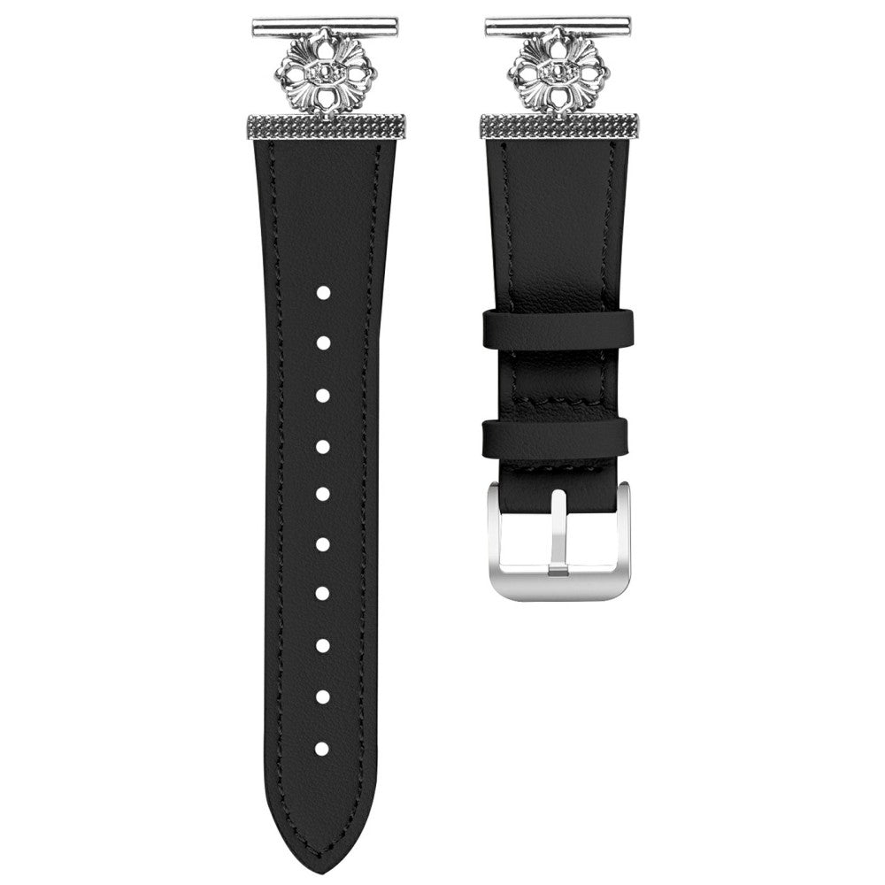 Verizon Gizmowatch Disney Edition Watch Band Genuine Cow Leather Flower Decor Adjustable Strap - Black#serie_2