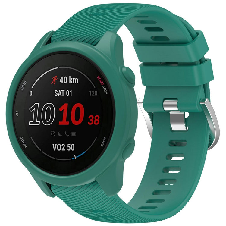 Garmin Forerunner 255 / Forerunner 265 Cross-Texture Silicone Band with Watch Case - Green#serie_11