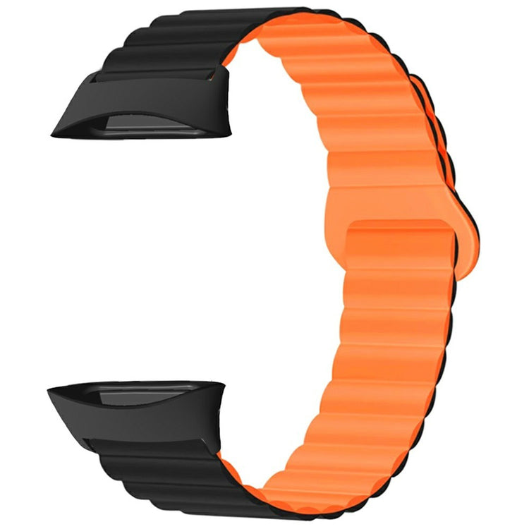 Polar Vantage Silicone Watch Band Dual Color Magnetic Wrist Strap - Black+Orange#serie_2