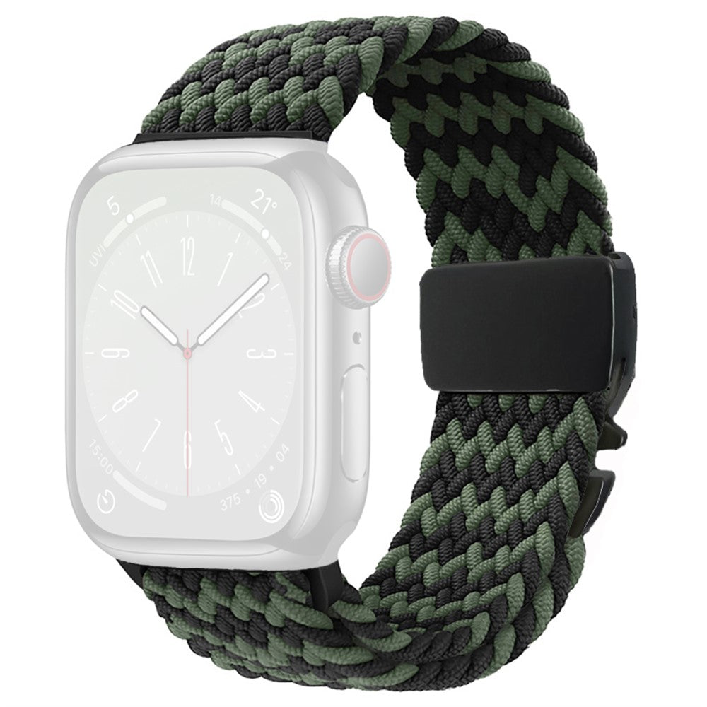 Strap Apple Watch Series 49mm - 45mm - 44mm - 42mm Watch Band - W-Shape Black+Green#serie_4