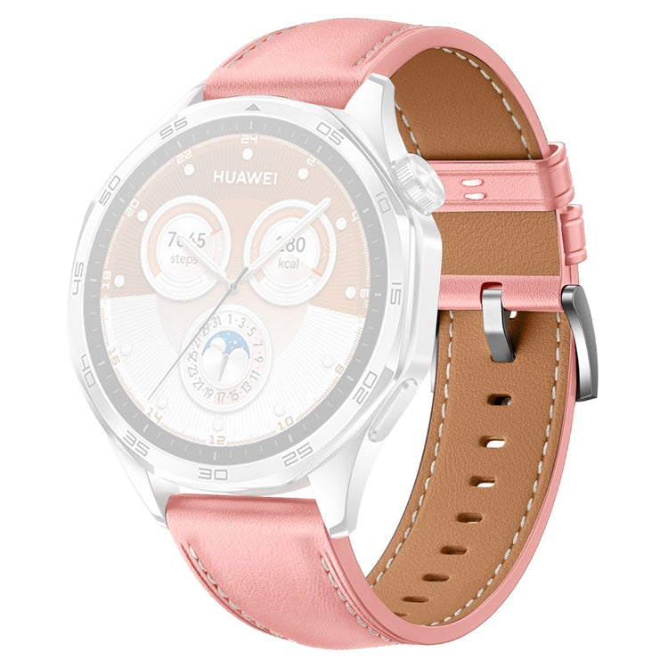 Huawei Watch GT 5 46mm / GT 5 Pro 46mm / GT 4 46mm Replacement Band 22mm Genuine Cowhide Leather Watch Strap - Pink#serie_2