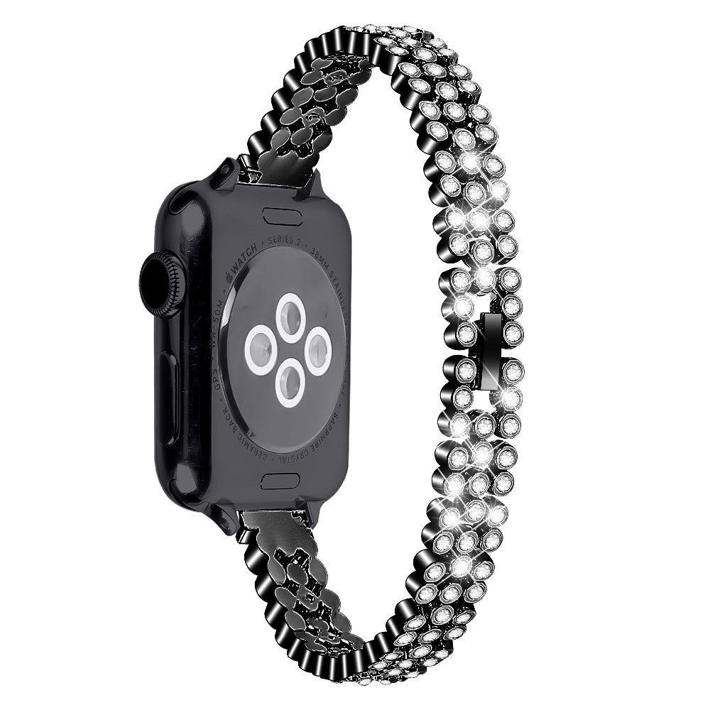 Rhinestone Strap Apple Watch Series 41mm - 40mm - 38mm Zinc Alloy Band - Black#serie_1