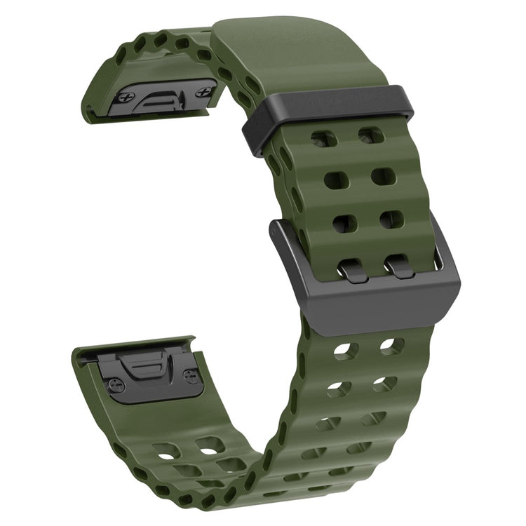 22mm Silicone Strap Garmin Fenix 8 47mm / Fenix E 47mm / Quatix 7 Pro Multiple Holes Watchband - Army Green#serie_10