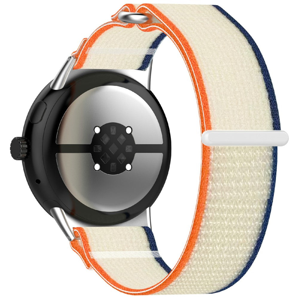 Google Pixel Watch 3 45mm Band Adjustable Braided Nylon Sport Loop Watch Strap - Orange+Beige#serie_2