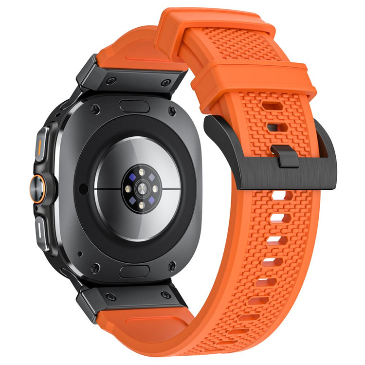 LEMONDA Samsung Galaxy Watch Ultra 47mm Band Rubber Breathable Watch Strap - Orange / Black Connector#serie_2
