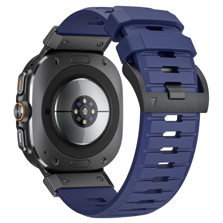 LEMONDA Samsung Galaxy Watch Ultra 47mm Fluorubber Strap Sweatproof Sport Watch Band - Blue / Black Connector#serie_4