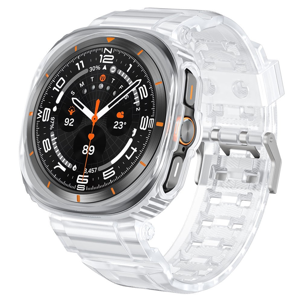 Samsung Galaxy Watch Ultra 47mm Watch Strap Breathable Flexible+Bump Resistant Integrated Watch Band with Case - Transparent#serie_1