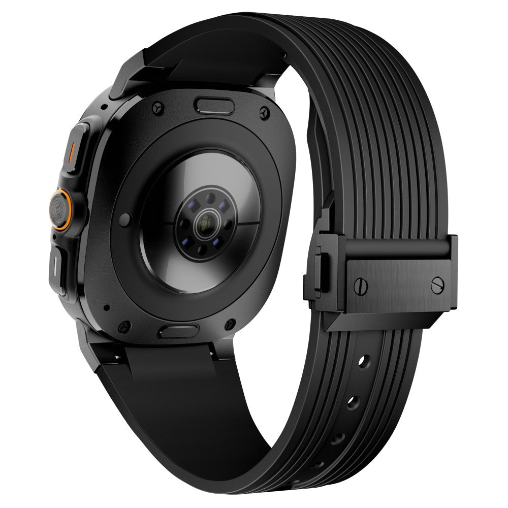 Samsung Galaxy Watch Ultra 47mm Silicone Band Black Connector Black Buckle Watch Strap - Black#serie_1