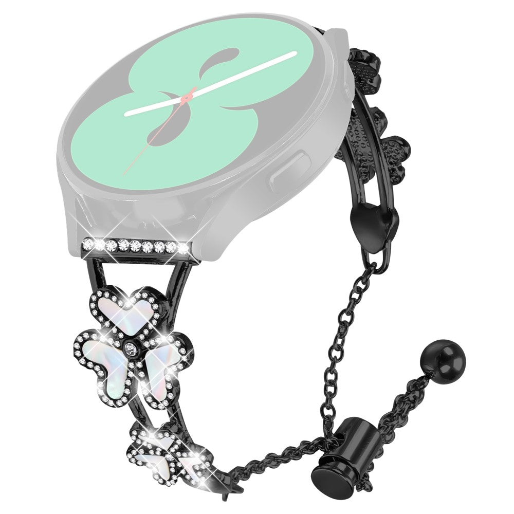 Metal Band Heart Clover Decor Garmin Approach S40 / Forerunner 158 Watch Bracelet Replacement - Black#serie_1