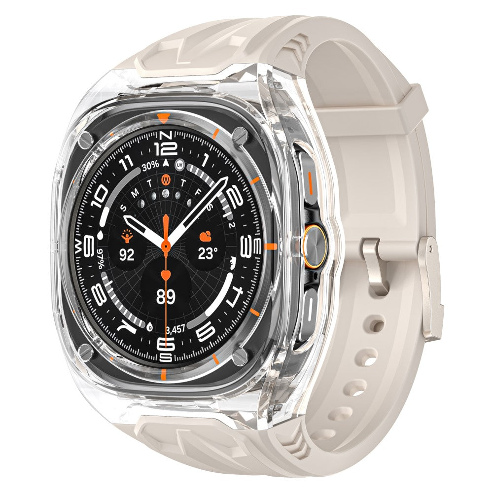 Samsung Galaxy Watch Ultra 47mm Flexible Watch Band with Transparent Watch Case - Starlight+Transparent#serie_6