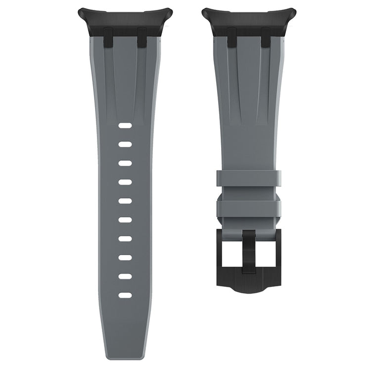 Samsung Galaxy Watch Ultra 47mm Silicone Watch Band Adjustable Strap with Black Buckle - Black+Grey#serie_4