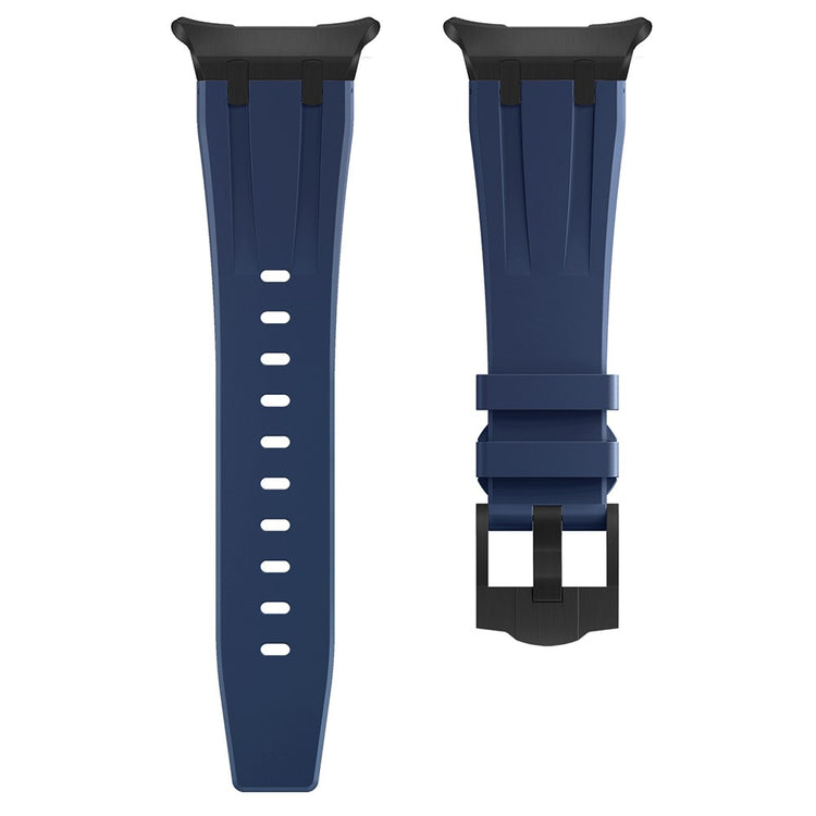 Samsung Galaxy Watch Ultra 47mm Silicone Watch Band Adjustable Strap with Black Buckle - Black+Blue#serie_5