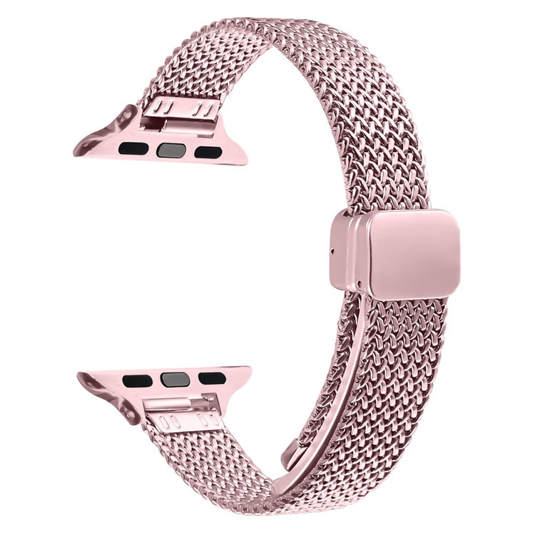 Milanese Watch Band Apple Watch Series 10 42mm Herringbone Stainless Steel Strap - Rose Pink#serie_2