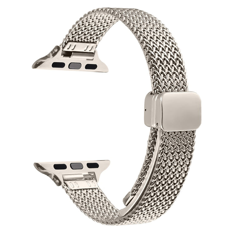 Milanese Watch Band Apple Watch Series 10 42mm Herringbone Stainless Steel Strap - Starlight#serie_3