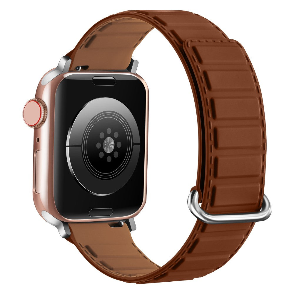 Silicone Strap Apple Watch Series 10 42mm Magnetic Reverse Buckle Watch Band - Brown#serie_1