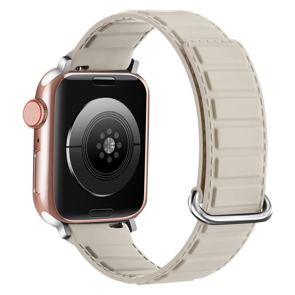 Silicone Strap Apple Watch Series 10 42mm Magnetic Reverse Buckle Watch Band - Starlight#serie_2