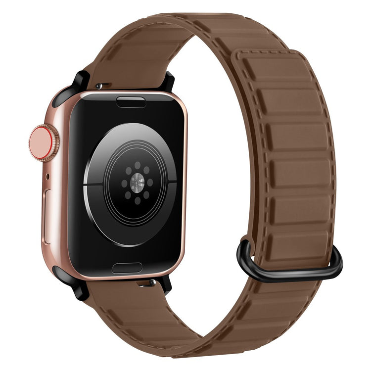 Silicone Strap Apple Watch Series 10 42mm Magnetic Reverse Buckle Watch Band - Chocolate#serie_5