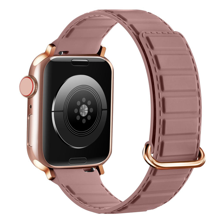 Silicone Strap Apple Watch Series 10 42mm Magnetic Reverse Buckle Watch Band - Rouge Pink#serie_9