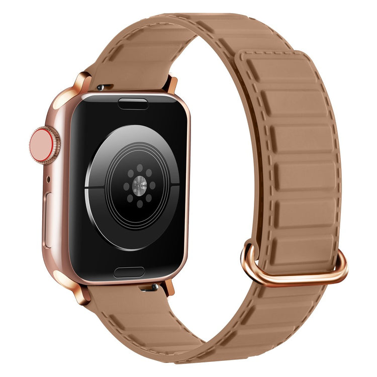 Silicone Strap Apple Watch Series 10 42mm Magnetic Reverse Buckle Watch Band - Apricot#serie_12