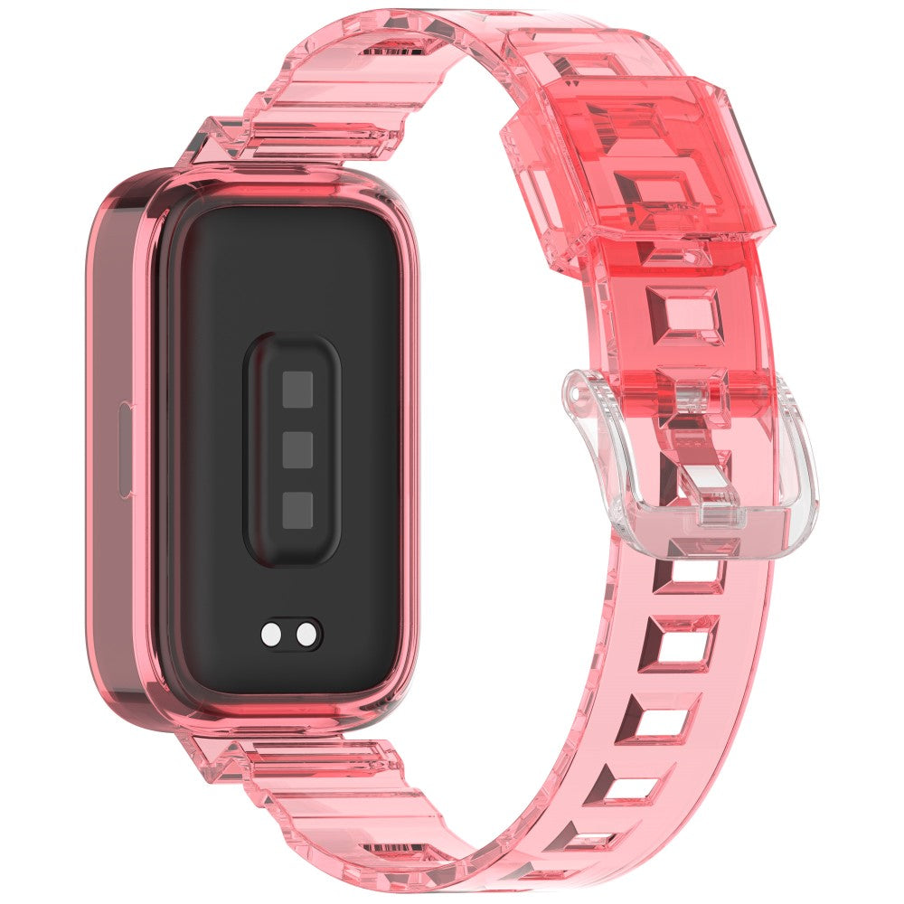 Xiaomi Redmi Band 2 / Smart Band 8 Active Transparent Color Changing Flexible Watch Band Integrated with Case - Red#serie_1
