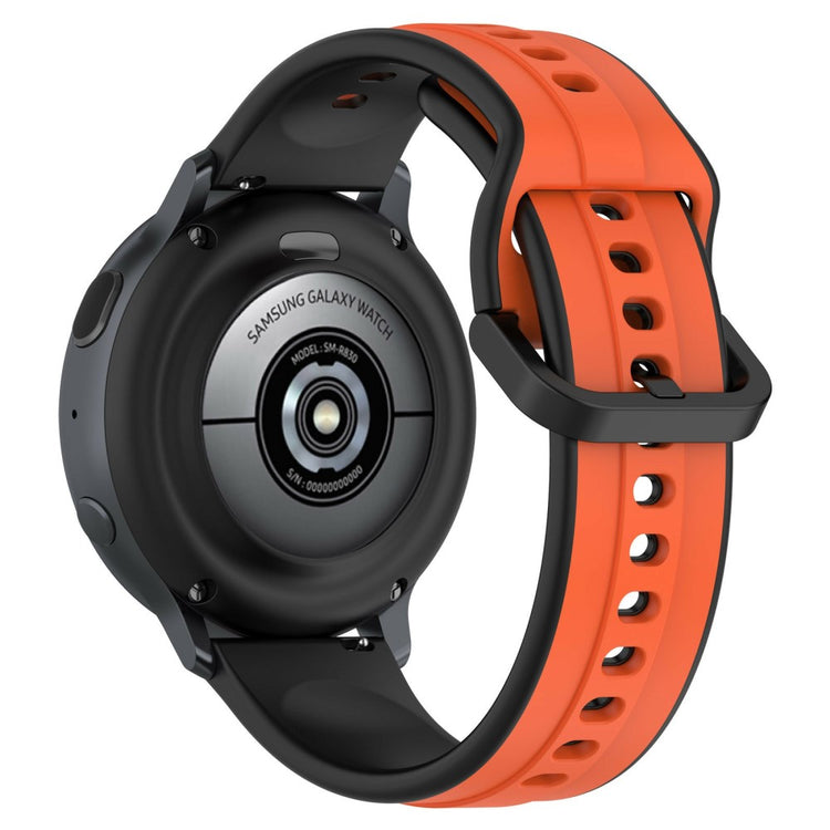 KALEBOL 22mm Silicone Watch Strap Dual Color Wrist Band - Orange+Black#serie_4