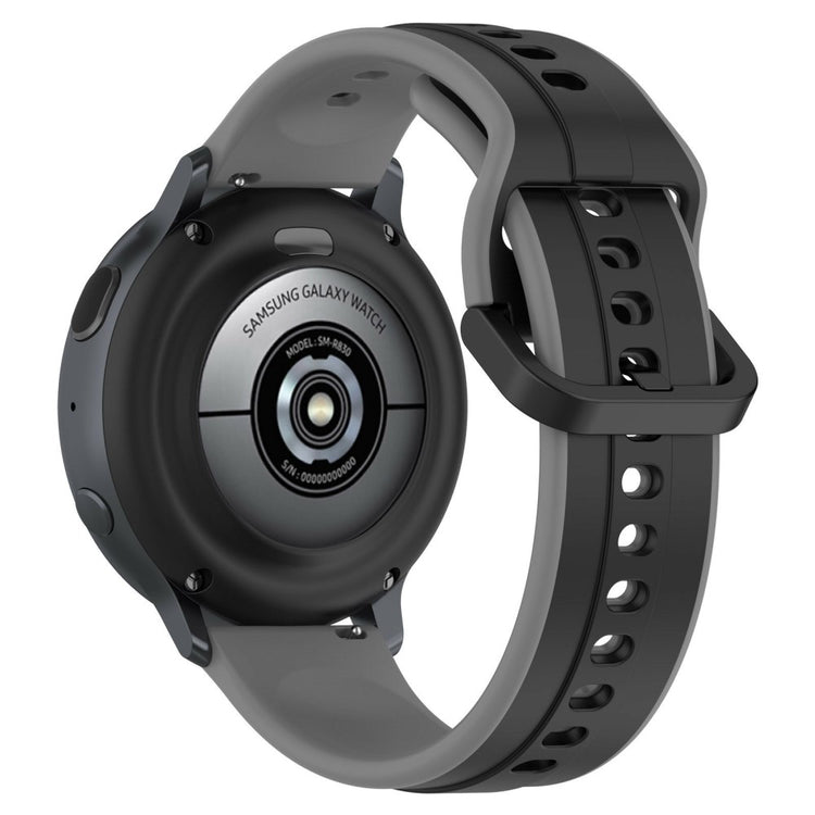 KALEBOL 22mm Silicone Watch Strap Dual Color Wrist Band - Black+Grey#serie_7