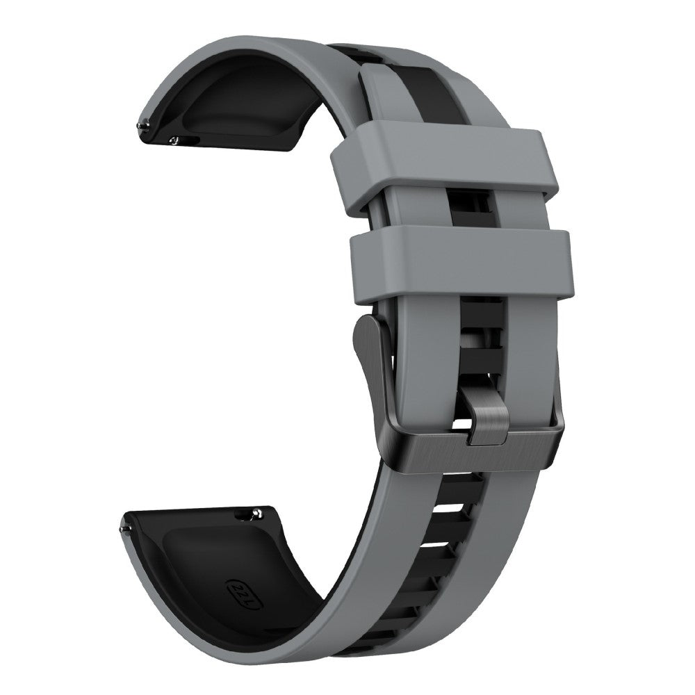 KALEBOL 22mm Dual Color Silicone Strap Samsung Galaxy Watch3 45mm / Huawei Watch GT 5 46mm / GT 5 Pro 46mm Watch Band - Dark Grey+Black#serie_1