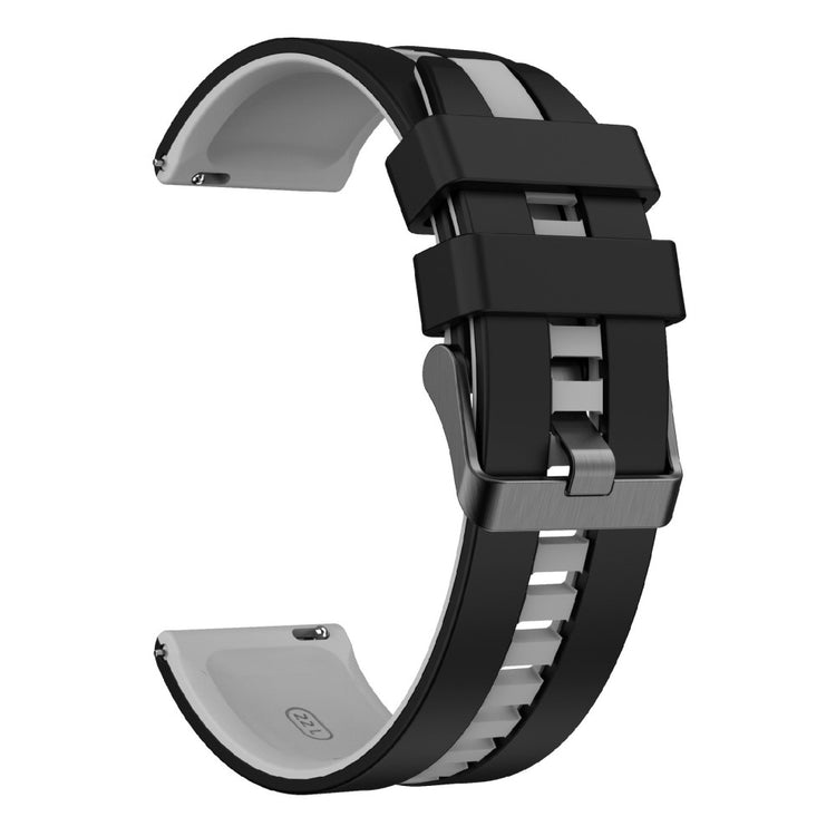 KALEBOL 22mm Dual Color Silicone Strap Samsung Galaxy Watch3 45mm / Huawei Watch GT 5 46mm / GT 5 Pro 46mm Watch Band - Black+Grey#serie_10