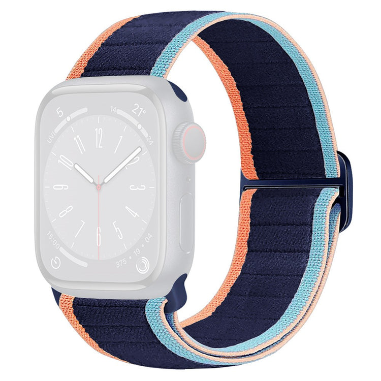 Watch Band Apple Watch Series 10 42mm Elastic Nylon Figure-8 Buckle Strap - Dark Navy Blue#serie_5